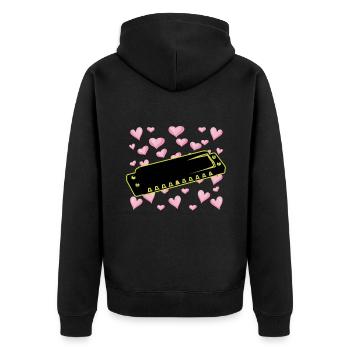 Harmonica - Unisex Premium Organic Zip Hoodie - black - Back - Nico (187cm)