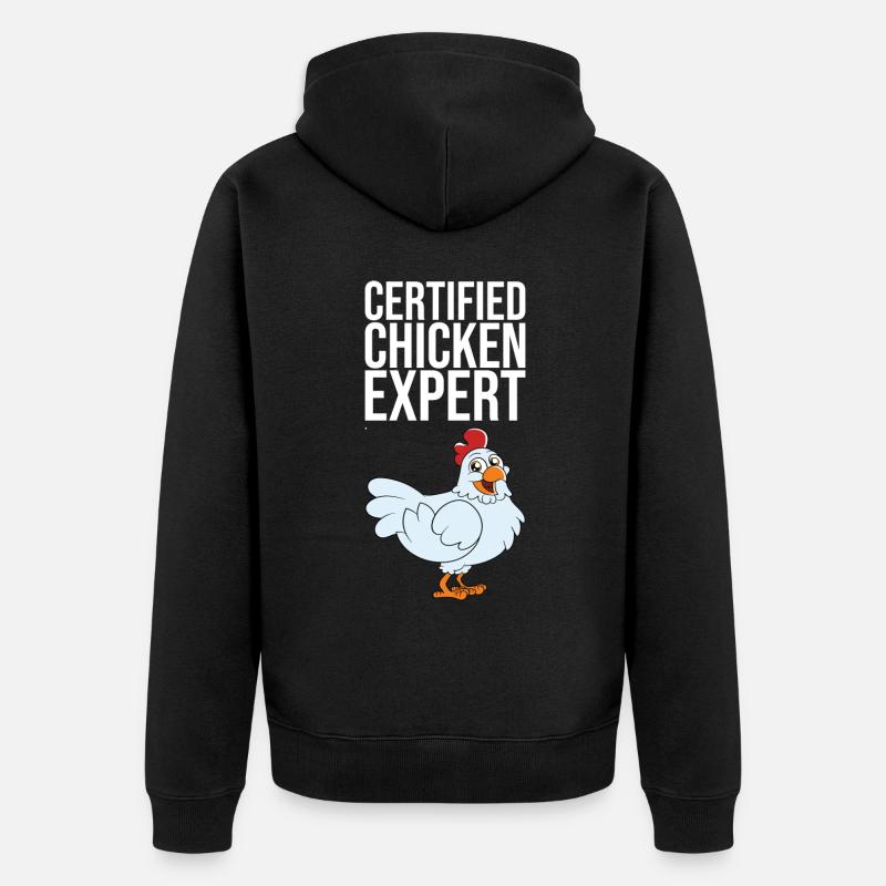 Expert certifié en poulet - Veste à capuche bio Premium Unisexe - noir