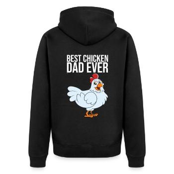 Meilleur père de poulet de tous les temps - Veste à capuche bio Premium Unisexe - noir - Dos - Nico (187cm)