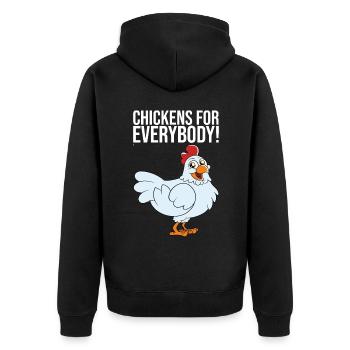 Des poulets pour tous - Veste à capuche bio Premium Unisexe - noir - Dos - Nico (187cm)