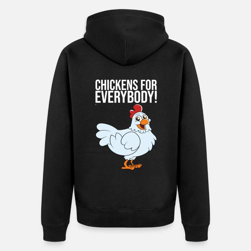 Des poulets pour tous - Veste à capuche bio Premium Unisexe - noir