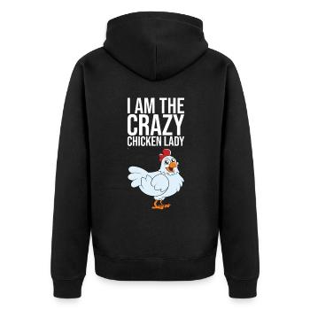 Je suis la dame folle du poulet - Veste à capuche bio Premium Unisexe - noir - Dos - Nico (187cm)