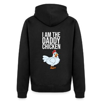 Je suis le poulet papa - Veste à capuche bio Premium Unisexe - noir - Dos - Nico (187cm)