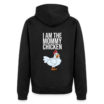 Je suis la maman poulet - Veste à capuche bio Premium Unisexe - noir - Dos - Nico (187cm)