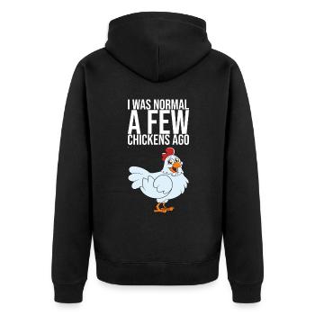 J’étais normal il y a quelques poulets - Veste à capuche bio Premium Unisexe - noir - Dos - Nico (187cm)