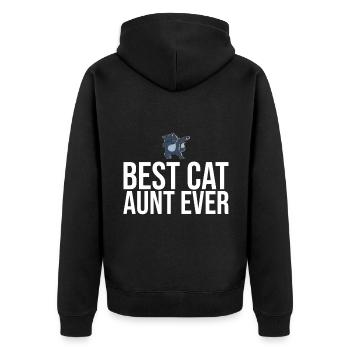 Dabbing Cat Funny Cat - Unisex Premium Organic Zip Hoodie - black - Back - Nico (187cm)