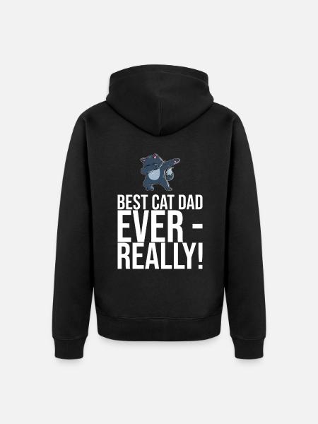 Dabbing Cat Funny Cat - Unisex Premium Organic Zip Hoodie - black