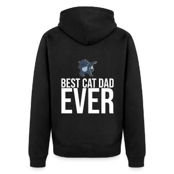 Dabbing Cat Funny Cat - Unisex Premium Organic Zip Hoodie - black - Back - Nico (187cm)