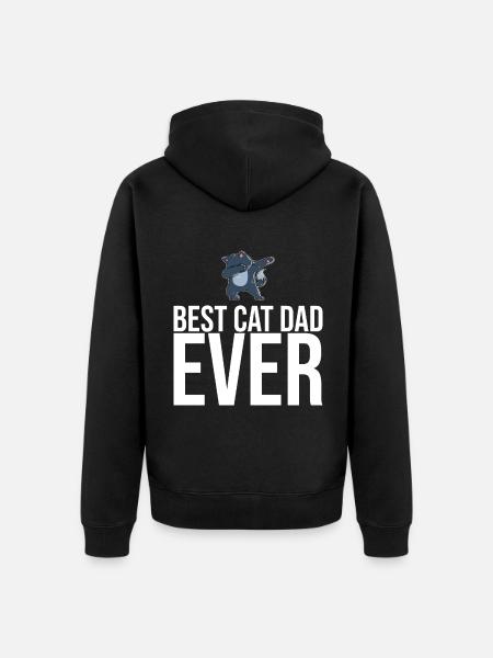 Dabbing Cat Funny Cat - Unisex Premium Organic Zip Hoodie - black
