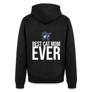 Dabbing Cat Funny Cat - Unisex Premium Organic Zip Hoodie - black - Back - Nico (187cm)
