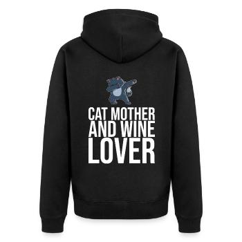 Dabbing Cat Funny Cat - Unisex Premium Organic Zip Hoodie - black - Back - Nico (187cm)