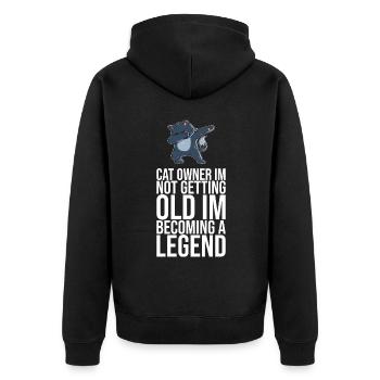 Dabbing Cat Funny Cat - Unisex Premium Organic Zip Hoodie - black - Back - Nico (187cm)
