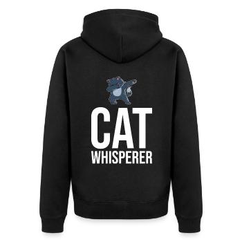 Dabbing Cat Funny Cat - Unisex Premium Organic Zip Hoodie - black - Back - Nico (187cm)