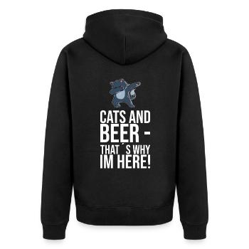 Dabbing Cat Funny Cat - Unisex Premium Organic Zip Hoodie - black - Back - Nico (187cm)
