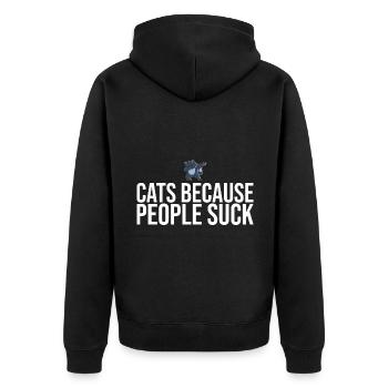 Dabbing Cat Funny Cat - Veste à capuche bio Premium Unisexe - noir - Dos - Nico (187cm)