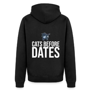Dabbing Cat Funny Cat - Unisex Premium Organic Zip Hoodie - black - Back - Nico (187cm)