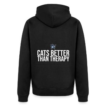 Dabbing Cat Funny Cat - Unisex Premium Organic Zip Hoodie - black - Back - Nico (187cm)