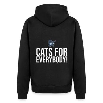 Dabbing Cat Funny Cat - Unisex Premium Organic Zip Hoodie - black - Back - Nico (187cm)