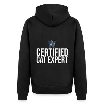 Dabbing Cat Funny Cat - Unisex Premium Organic Zip Hoodie - black - Back - Nico (187cm)