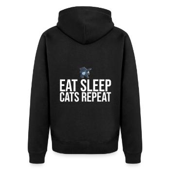 Dabbing Cat Funny Cat - Unisex Premium Organic Zip Hoodie - black - Back - Nico (187cm)