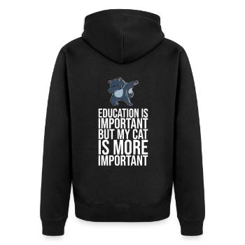Dabbing Cat Funny Cat - Unisex Premium Organic Zip Hoodie - black - Back - Nico (187cm)