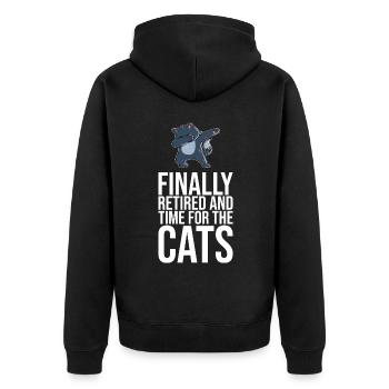Dabbing Cat Funny Cat - Unisex Premium Organic Zip Hoodie - black - Back - Nico (187cm)