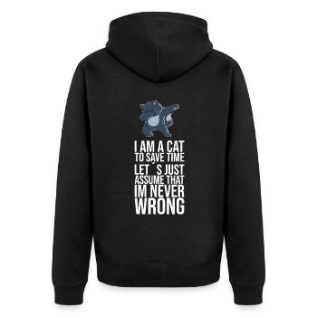 Dabbing Cat Funny Cat - Veste à capuche bio Premium Unisexe - noir - Dos - Nico (187cm)