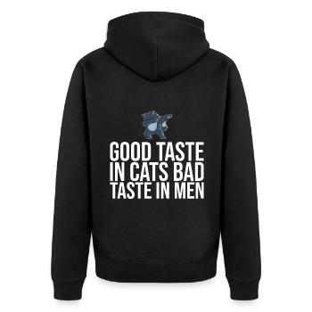 Dabbing Cat Funny Cat - Unisex Premium Organic Zip Hoodie - black - Back - Nico (187cm)