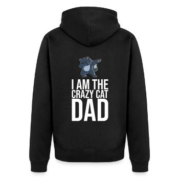 Dabbing Cat Funny Cat - Unisex Premium Organic Zip Hoodie - black - Back - Nico (187cm)