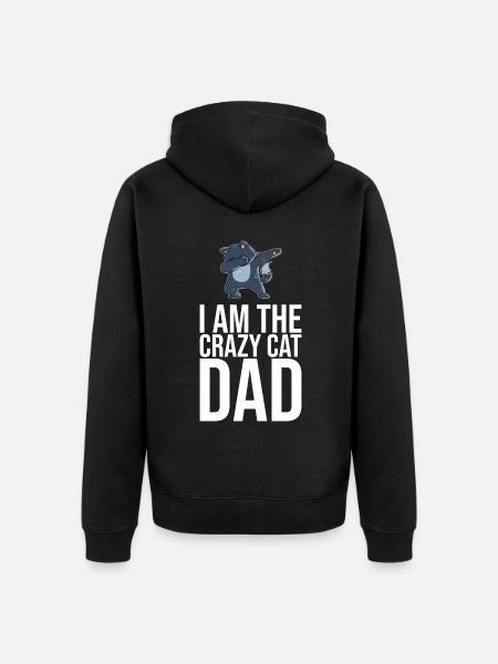 Dabbing Cat Funny Cat - Unisex Premium Organic Zip Hoodie - black