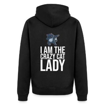 Dabbing Cat Funny Cat - Unisex Premium Organic Zip Hoodie - black - Back - Nico (187cm)