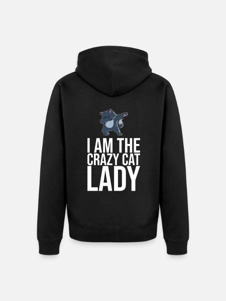 Dabbing Cat Funny Cat - Unisex Premium Organic Zip Hoodie - black
