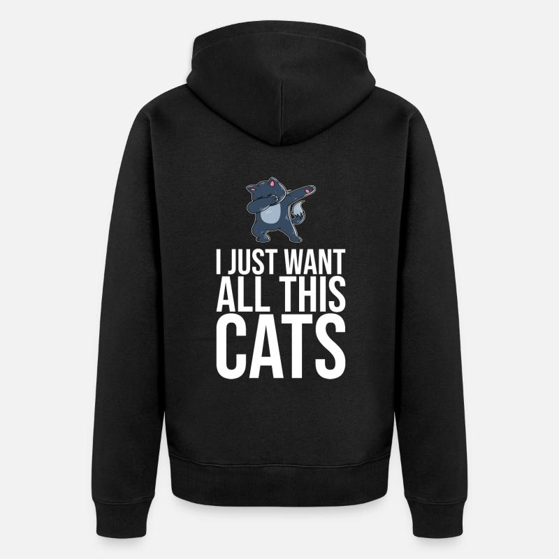 Dabbing Cat Funny Cat - Veste à capuche bio Premium Unisexe - noir