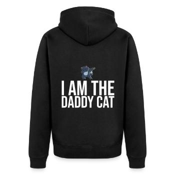 Dabbing Cat Funny Cat - Unisex Premium Organic Zip Hoodie - black - Back - Nico (187cm)