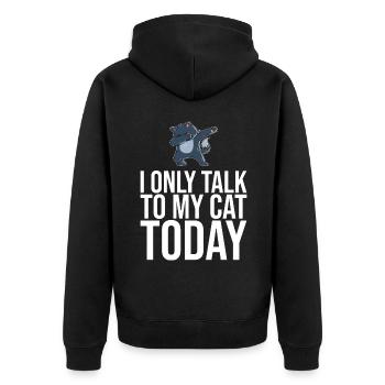 Dabbing Cat Funny Cat - Unisex Premium Organic Zip Hoodie - black - Back - Nico (187cm)