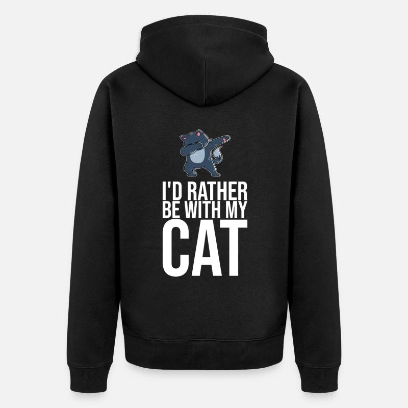 Dabbing Cat Funny Cat - Veste à capuche bio Premium Unisexe - noir