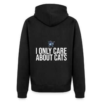 Dabbing Cat Funny Cat - Unisex Premium Organic Zip Hoodie - black - Back - Nico (187cm)