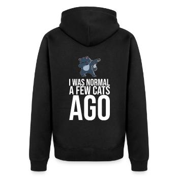 Dabbing Cat Funny Cat - Unisex Premium Organic Zip Hoodie - black - Back - Nico (187cm)