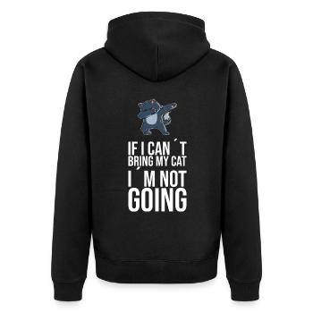 Dabbing Cat Funny Cat - Unisex Premium Organic Zip Hoodie - black - Back - Nico (187cm)