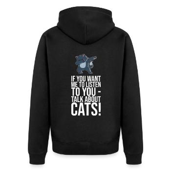 Dabbing Cat Funny Cat - Unisex Premium Organic Zip Hoodie - black - Back - Nico (187cm)