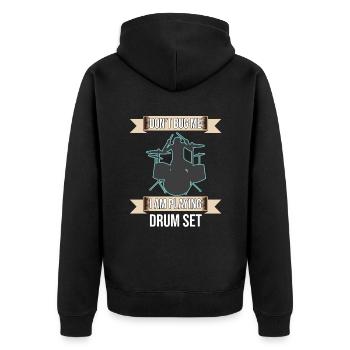 Ne me dérangez pas, je joue de la batterie - Veste à capuche bio Premium Unisexe - noir - Dos - Nico (187cm)