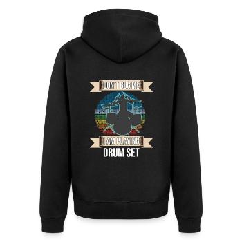 Ne me dérangez pas, je joue au batteur de la batterie - Veste à capuche bio Premium Unisexe - noir - Dos - Nico (187cm)