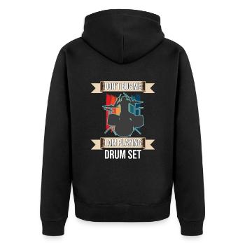 Ne me dérangez pas, je joue de la batterie - Veste à capuche bio Premium Unisexe - noir - Dos - Nico (187cm)