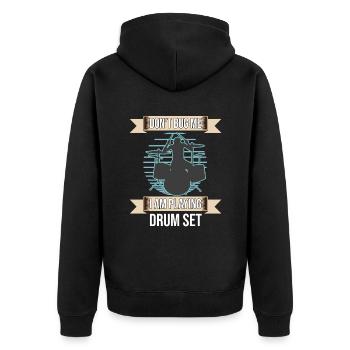 Ne me dérangez pas, je joue au batteur de la batterie - Veste à capuche bio Premium Unisexe - noir - Dos - Nico (187cm)