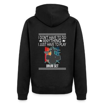 Je dois juste jouer de la batterie - Veste à capuche bio Premium Unisexe - noir - Dos - Nico (187cm)