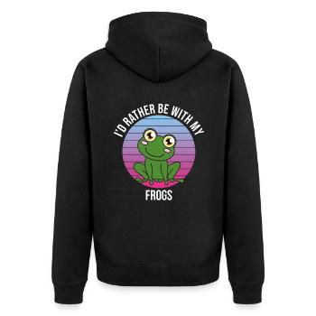 Grenouille Je préfère être avec mes grenouilles - Veste à capuche bio Premium Unisexe - noir - Dos - Nico (187cm)