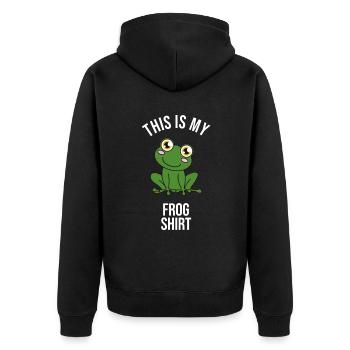 Frog This Is My Frog Shirt - Unisex Premium Organic Zip Hoodie - black - Back - Nico (187cm)