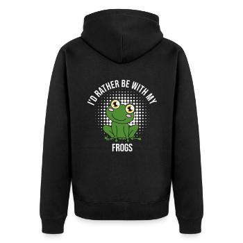 Grenouille Je préfère être avec mes grenouilles - Veste à capuche bio Premium Unisexe - noir - Dos - Nico (187cm)