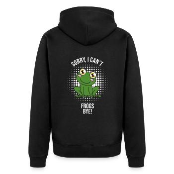 Frog Sorry I Can't Frogs Bye - Unisex Premium Organic Zip Hoodie - black - Back - Nico (187cm)