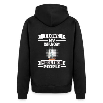 Voilier J’aime mon voilier plus que les gens - Veste à capuche bio Premium Unisexe - noir - Dos - Nico (187cm)
